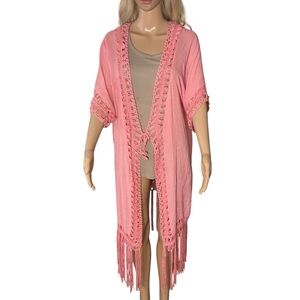 Liv Los Angeles Pink Duster, Beach Cover-Up, Kimono NWT SIZE 2X